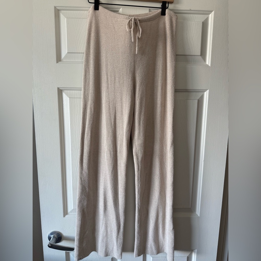 Barefoot dreams CozyChic Ulra Light Slim Ribbed Pant in Stone